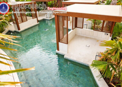 Shallow Pool with Cabanas top view