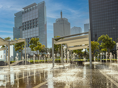 One Zabeel Towers Dry Deck Fountain