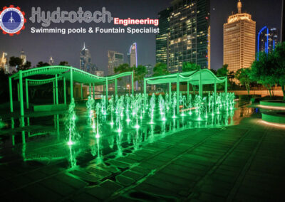 One Zabeel Towers Dry Deck Fountain Night View