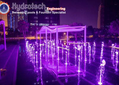 One Zabeel Towers Dry Deck Fountain Night View