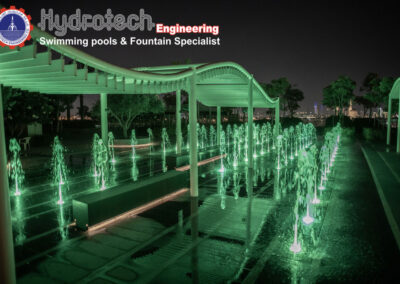 One Zabeel Towers Dry Deck Fountain Night View