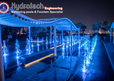 One Zabeel Towers Dry Deck Fountain Night View