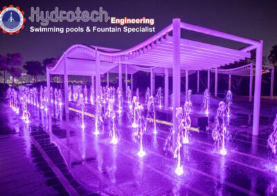 One Zabeel Towers Dry Deck Fountain Night View